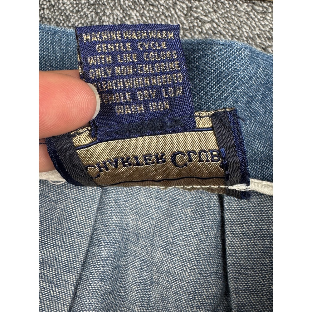 Vintage Charter Club Denim Maxi Skirt Blue Pleated Button Front Cotton Sze 4 Y2K - Picture 8 of 11